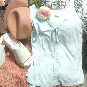 Blue Free People Tank Top Medium